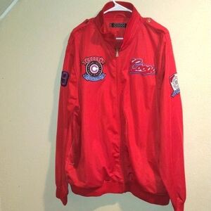 Red Coogi Bomber Jacket Y2K XXXL